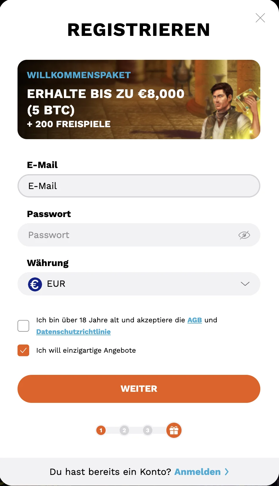 Levelup Casino Registrieren 1